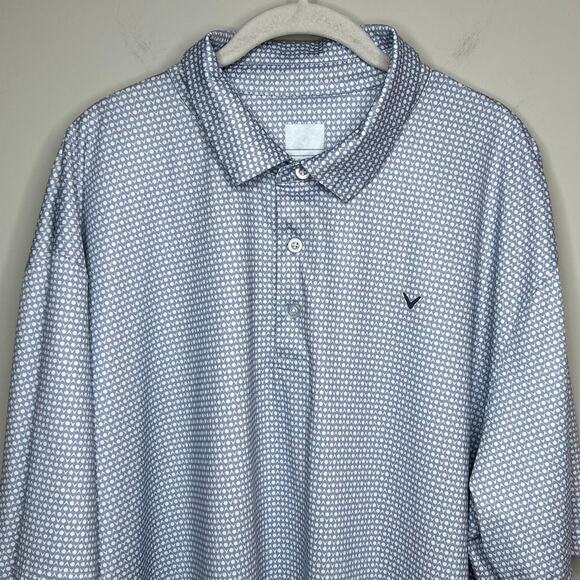 Callaway Gray Golf Polo Shirt Size XXL Opti Dri Performance Golf Ball Print - Picture 2 of 10